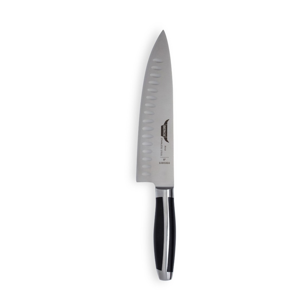 סכין שף למטבח מחוזקת חריצים לחיתוך ירקות ובשר 21 ס"מ | BEROX