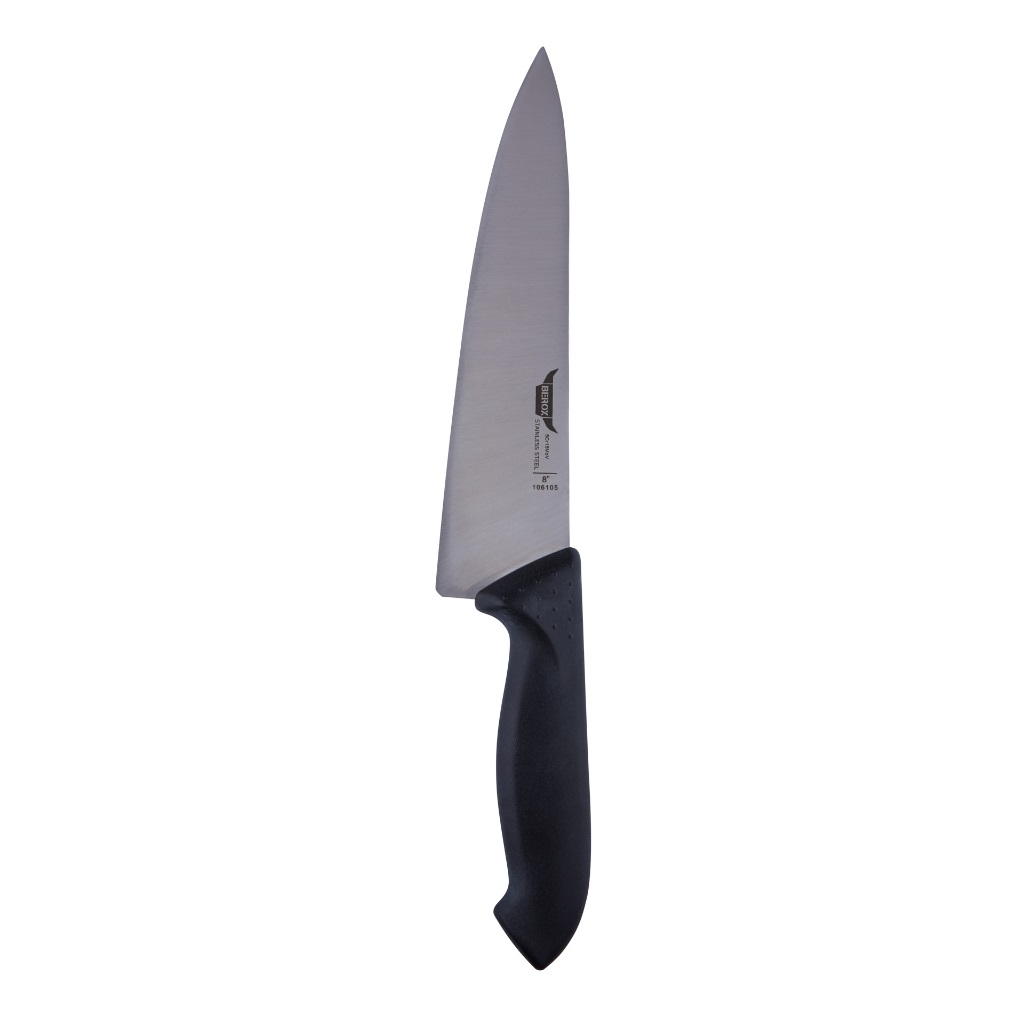 סכין שף 21 ס"מ ידית פלסטיק שחורה | BEROX