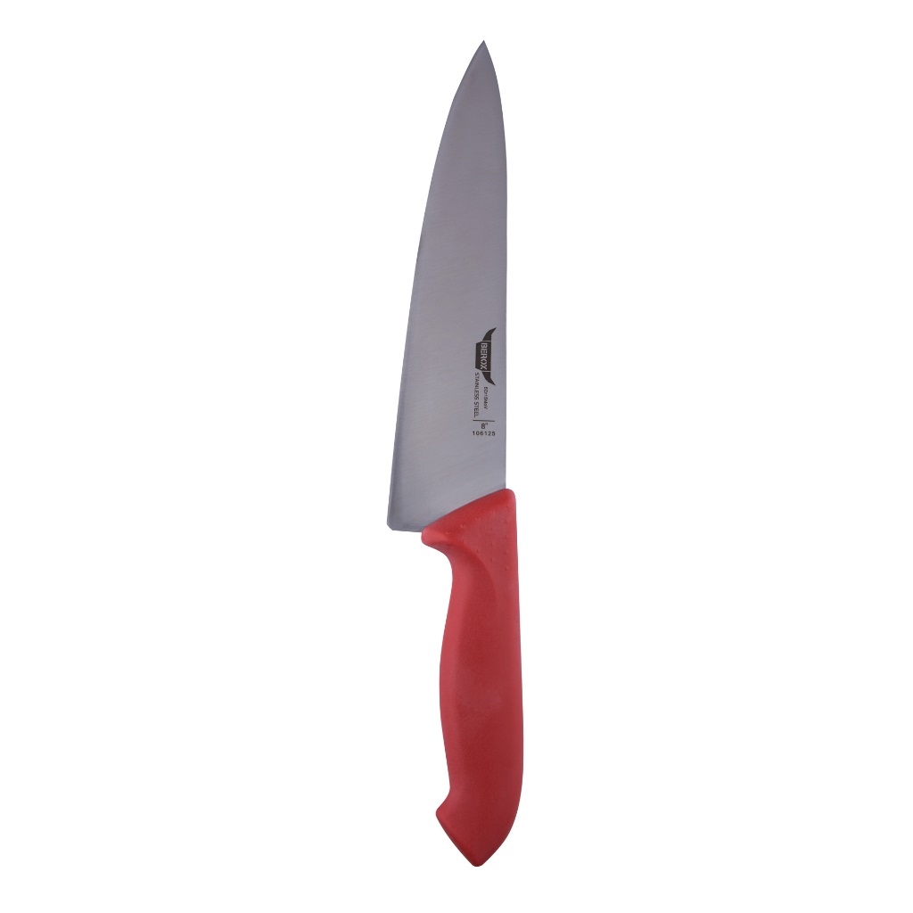 סכין שף 21 ס"מ ידית פלסטיק אדומה | BEROX