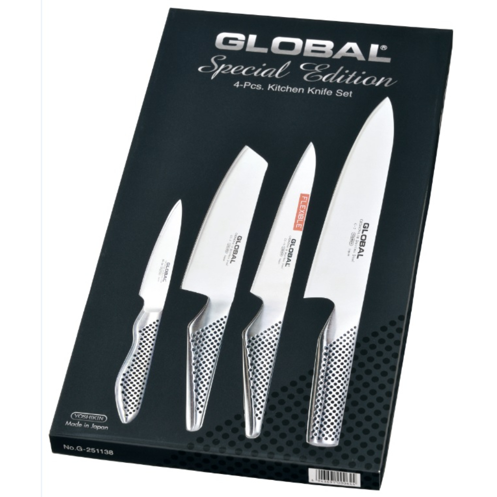סט 4 סכיני G-251138 לחיתוך ירקות ובשר | GLOBAL